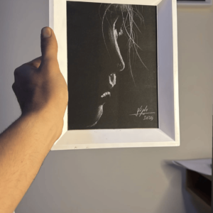 نقاشی مداد سفید یار